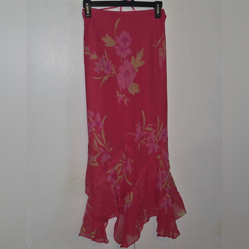 💥Asymmetrical Floral Chiffon Maxi Skirt - Picture 3 of 4